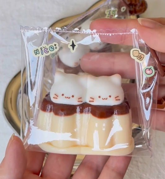 Kitty Pudding Keychain Squishy