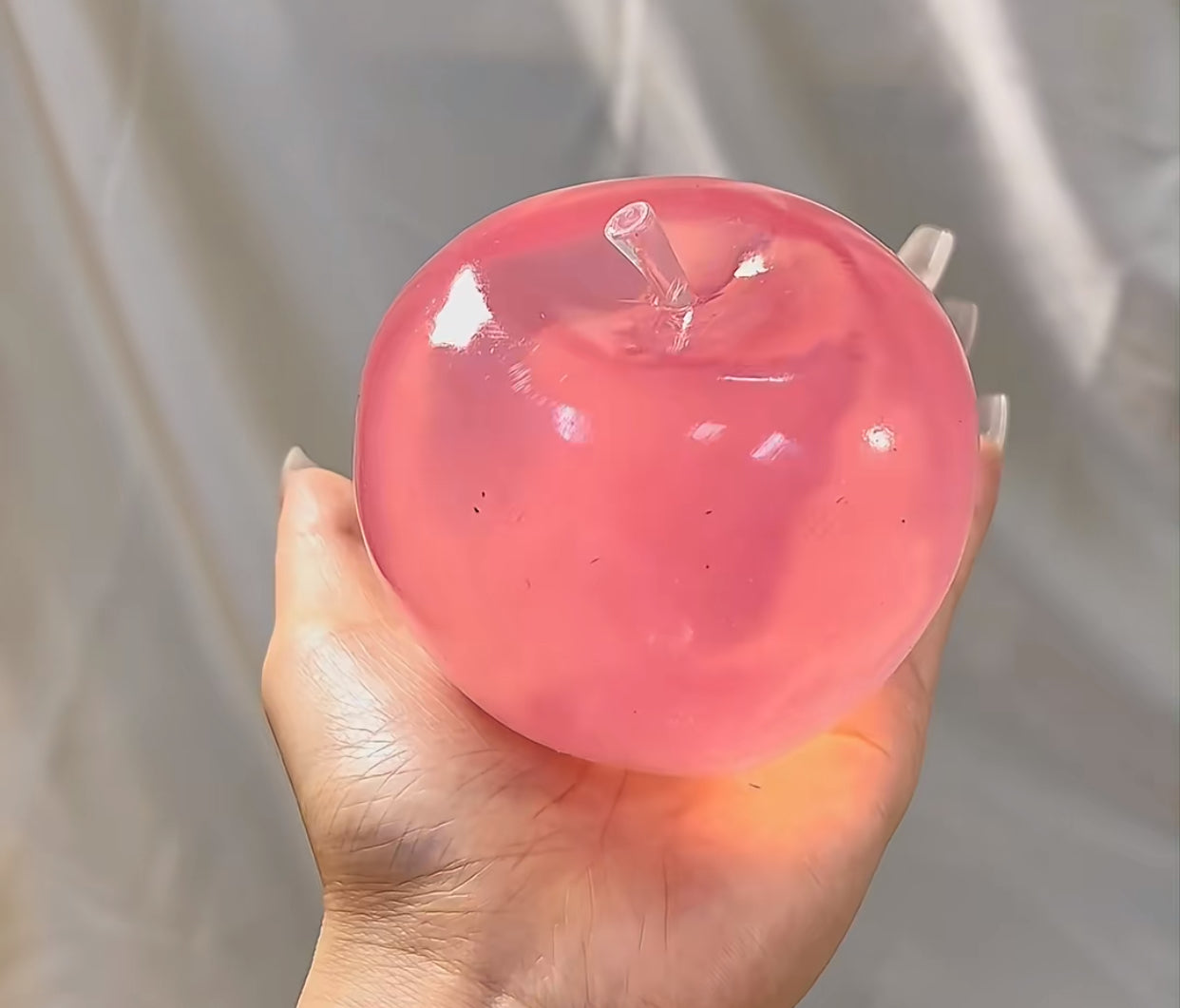 Handmade Pink Apple Jelly Squishy - Slow Rising Stress Relief Toy