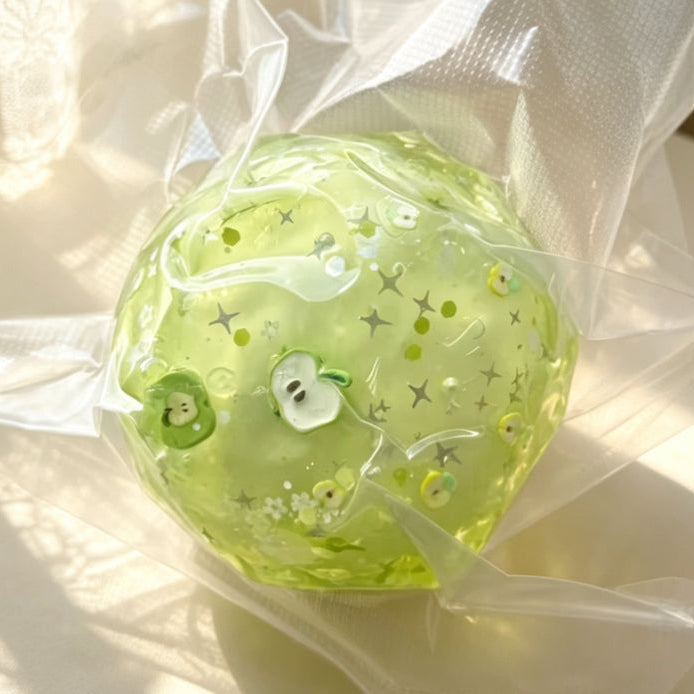 Green Apple Crispy Handmade ball ruirui squishy toy(Crispy + Can't recover)