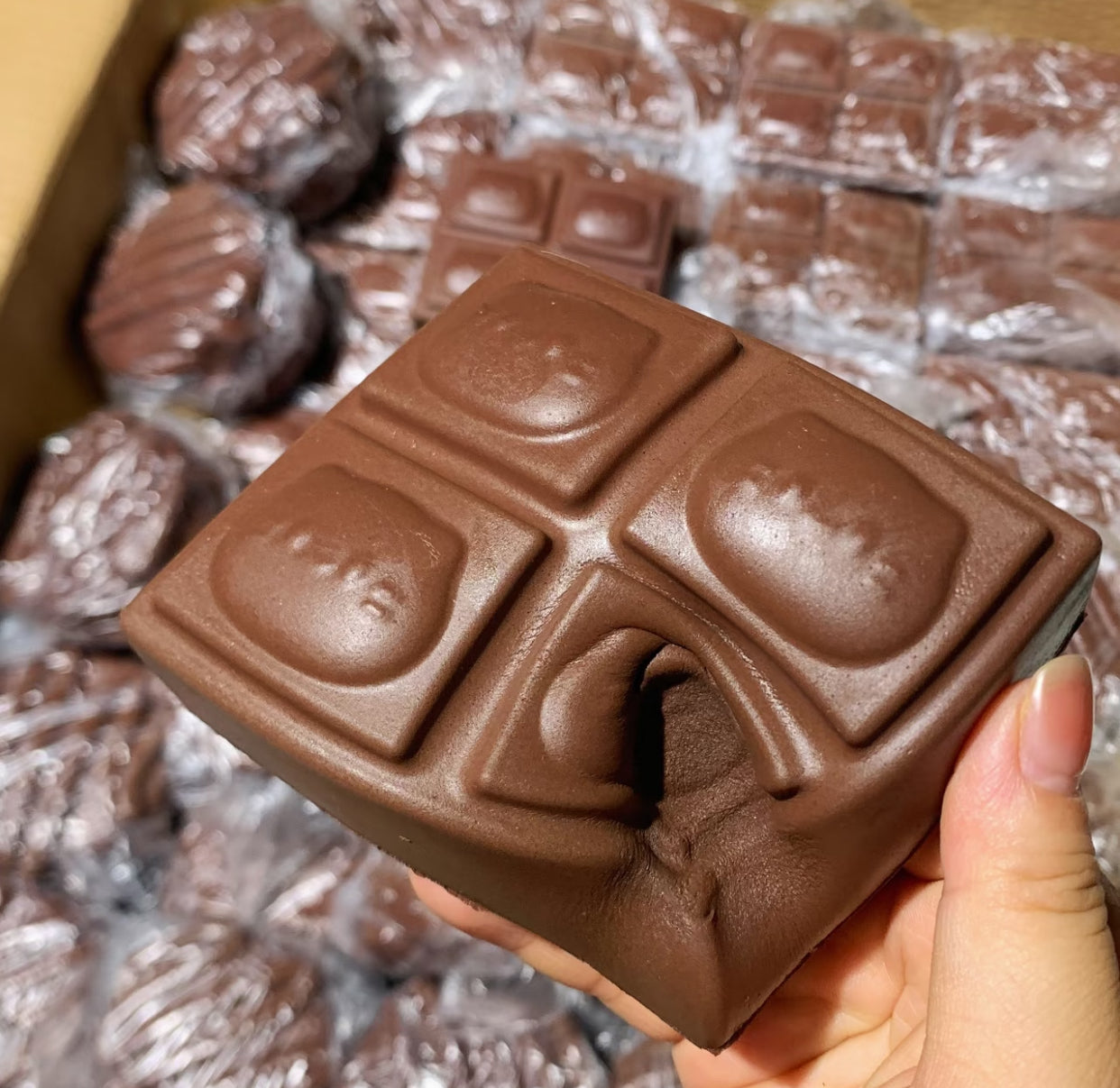 4-grid chocolate cat Slow-Rise ruirui squishy toy