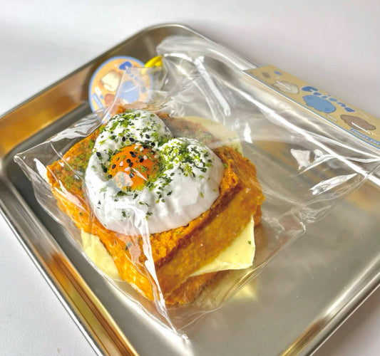 Handmade  Love heart fried egg & cheese toast ruirui squishy toy