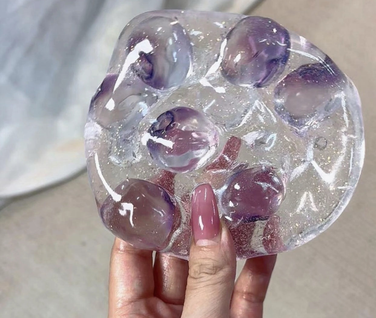 유리 블루베리 수제 볼 루이루이 스퀴시 장난감