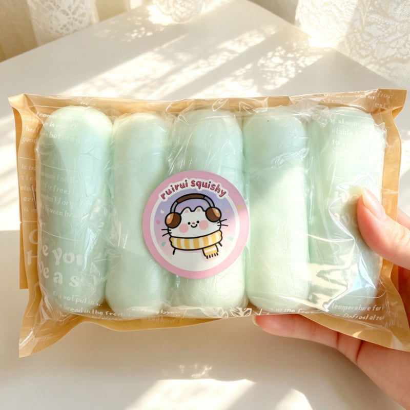 5pes Medium Rice Cake Stick Slow-Rise ruirui Squishy toy(Random color.）