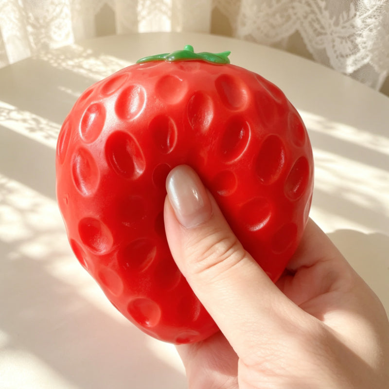 Big strawberry(crispy feel)handmade ball ruirui squishy